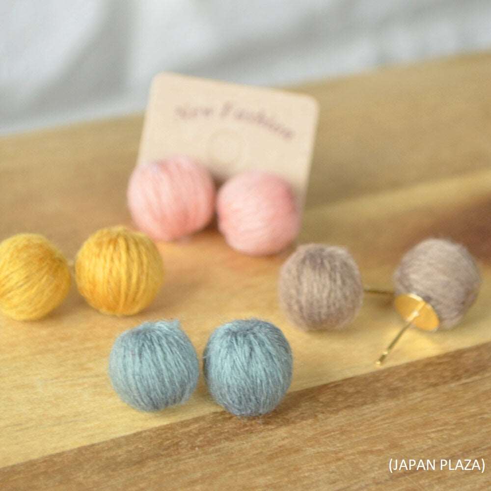 Elegant Cotton Ball Clip Earring (Made in Korea)