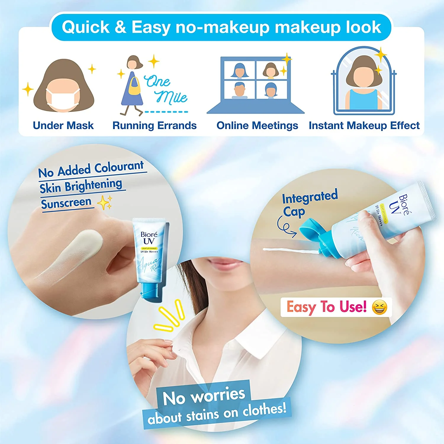 Kao Biore UV Aquatic Light Up Essence 70g SPF50+ (Made in Japan) - Image 6
