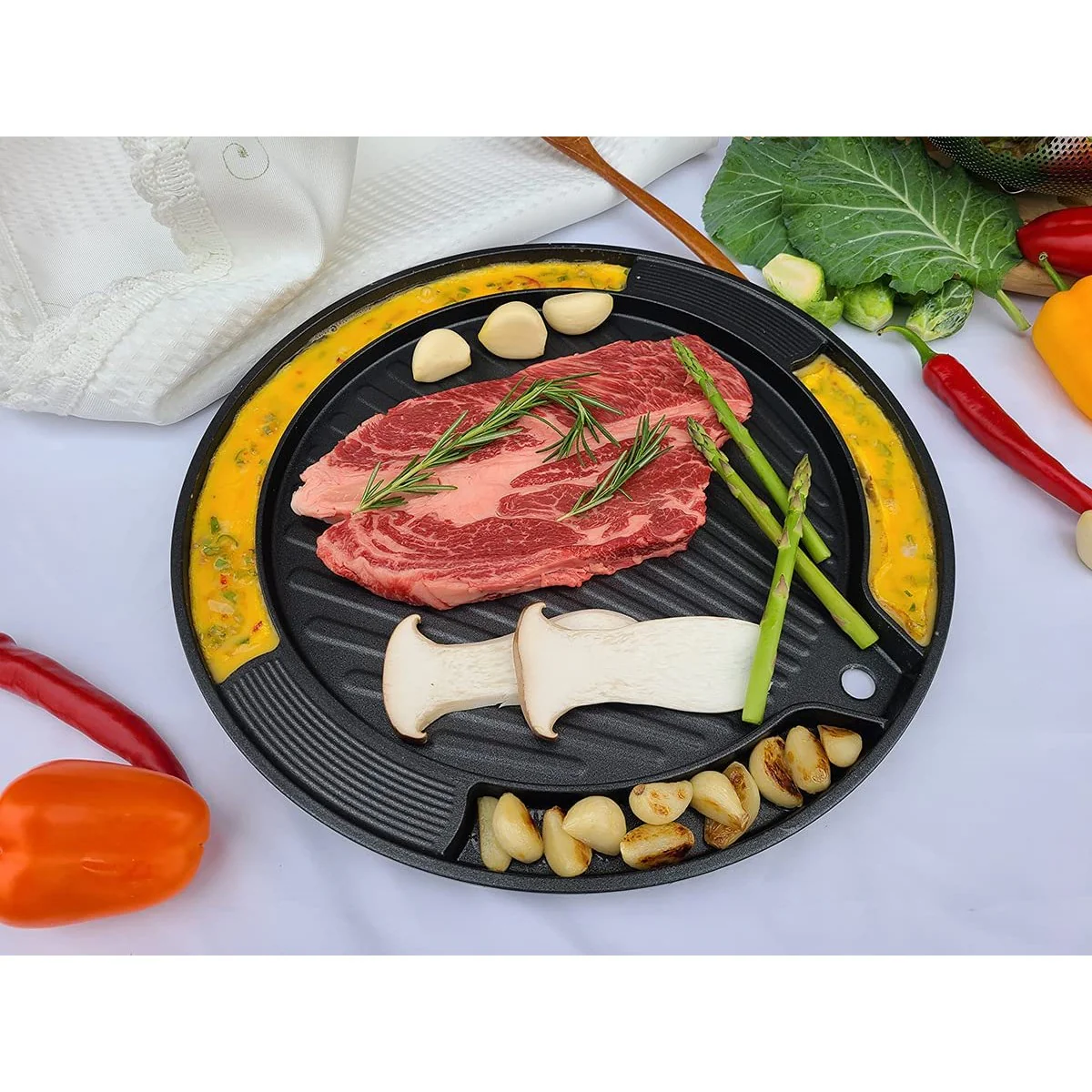 Korean BBQ IH Round Plate 35cm (Made in Korea) - Image 4