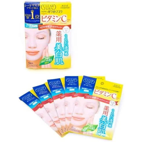 Kose Clear Turn Brightening Vitamin C Mask 5pcs (Made in Japan) - Image 4