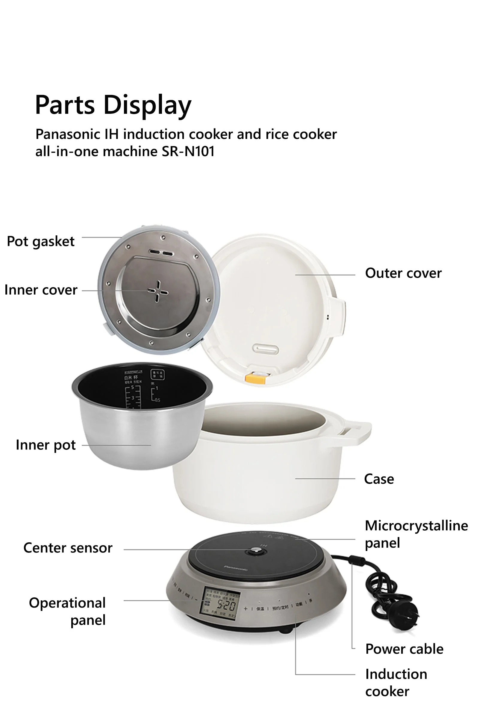 Panasonic Rice Cooker SR-N101 1.0 Litres <<IH>> Warm Jar - Image 20