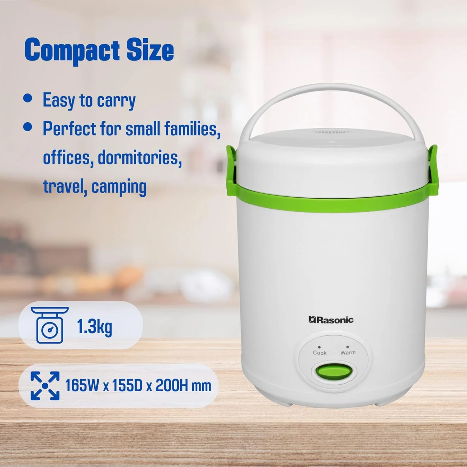 Rasonic Mini Rice Cooker RRC-Y5H 0.4L 3 Pin UK Plug - Image 5