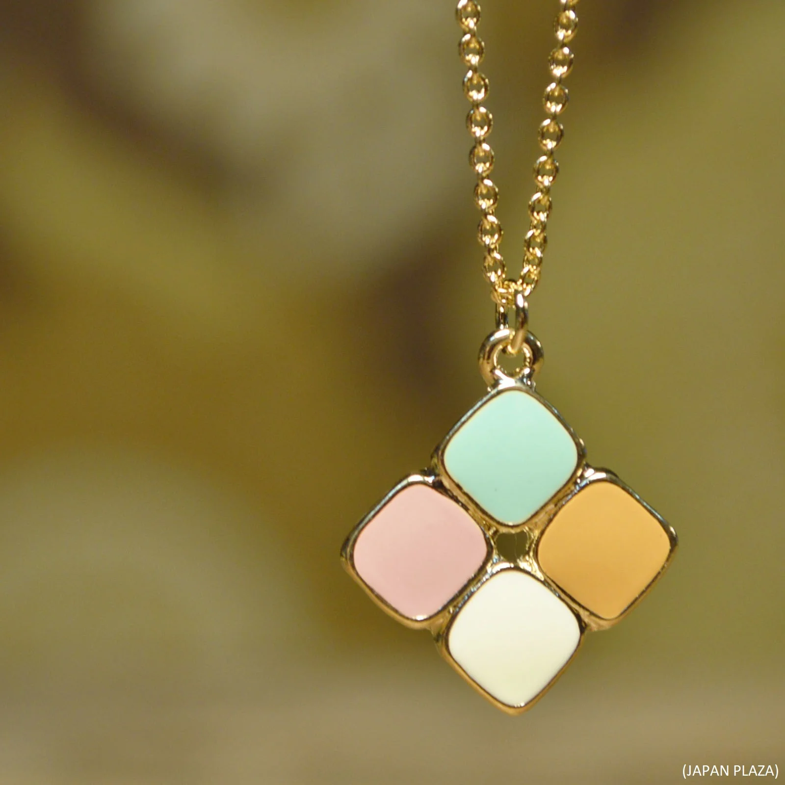 Square Enamel Gold Plating Necklace (Made in Korea) - Image 3